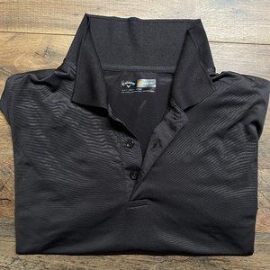 Callaway Mens Black Polyester Spandex Golf Sports Polo Shirt 3XL